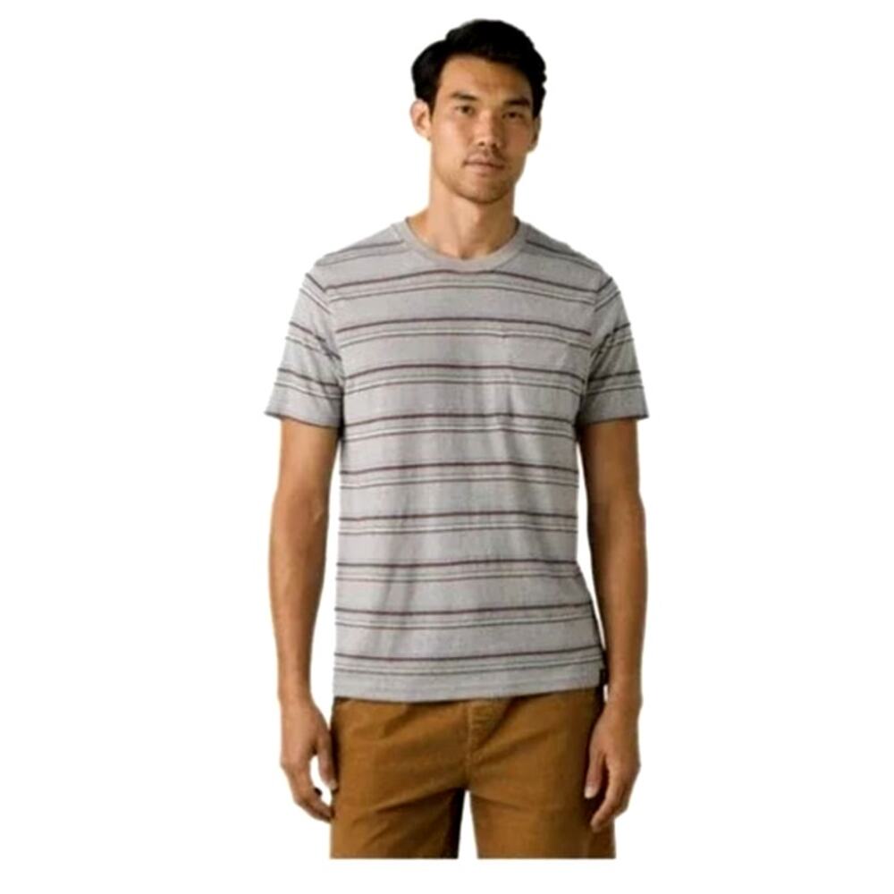 prAna Cardiff Pocket Tee Men’s XXL Alloy Stripe Hemp Organic Cotton Eco NWT